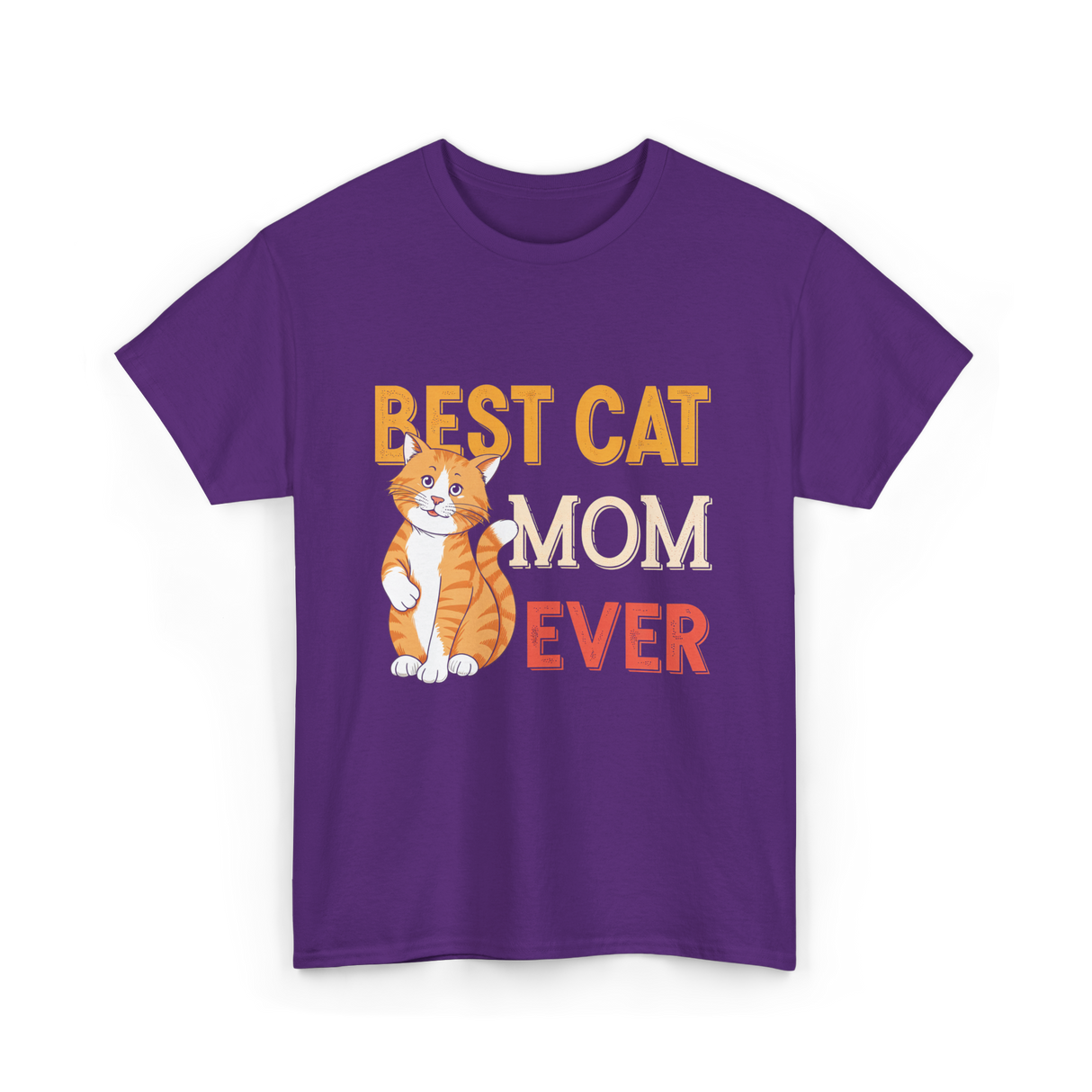 Best Cat Mom Ever Cat T-Shirt - Purple