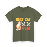 Best Cat Mom Ever Cat T-Shirt - Military Green