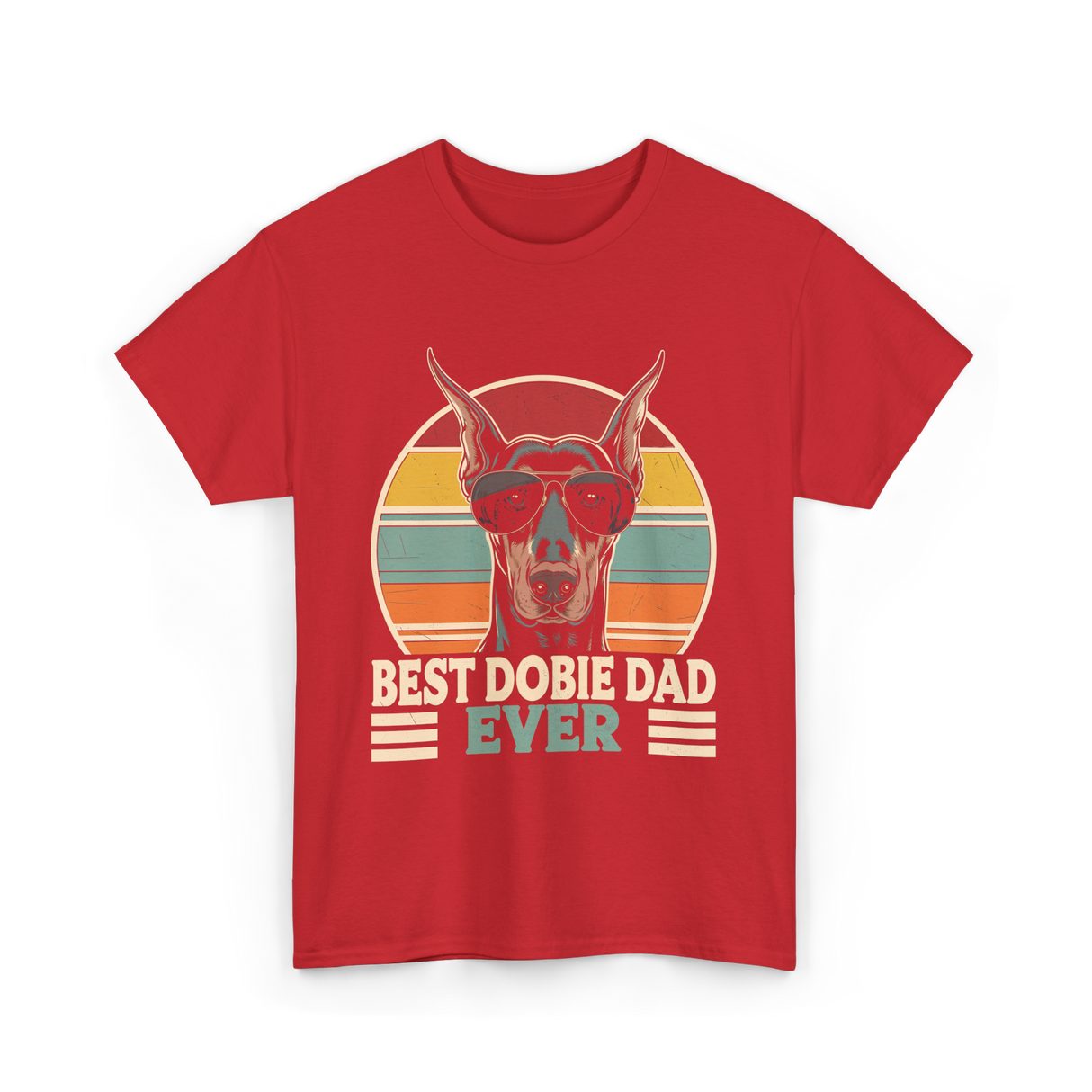 Best Dobie Dad Ever Dobermann T-Shirt - Red