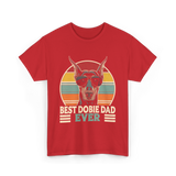 Best Dobie Dad Ever Dobermann T-Shirt - Red