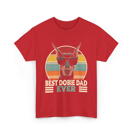 Best Dobie Dad Ever Dobermann T-Shirt - Red