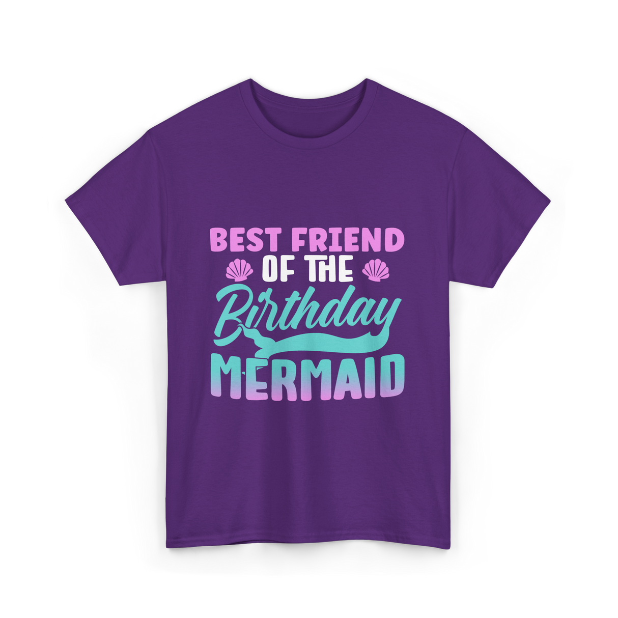 Best Friend Mermaid Birthday Girl T-Shirt - Purple