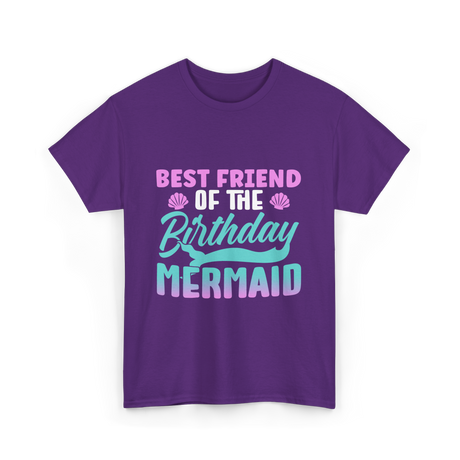 Best Friend Mermaid Birthday Girl T-Shirt - Purple