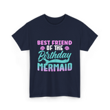 Best Friend Mermaid Birthday Girl T-Shirt - Navy