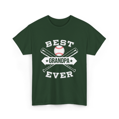 Best Grandpa Baseball Player T-Shirt - Forest Green