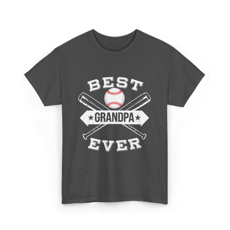 Best Grandpa Baseball Player T-Shirt - Dark Heather