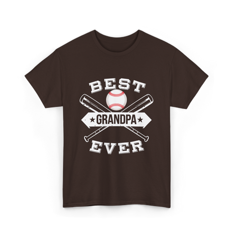 Best Grandpa Baseball Player T-Shirt - Dark Chocolate