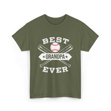 Best Grandpa Baseball Player T-Shirt - Military Green