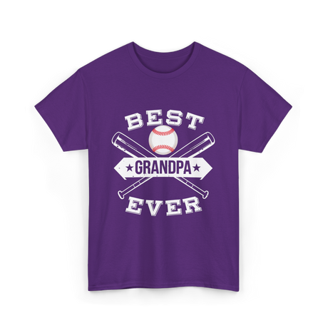 Best Grandpa Baseball Player T-Shirt - Purple