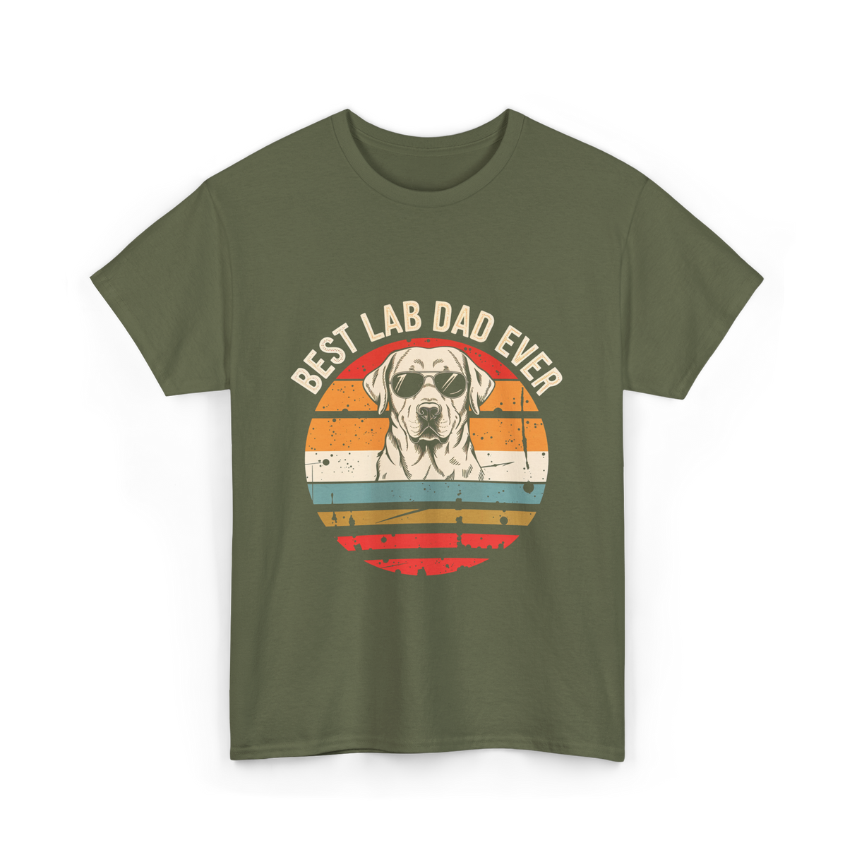 Best Lab Dad Ever Labrador Dad T-Shirt - Military Green