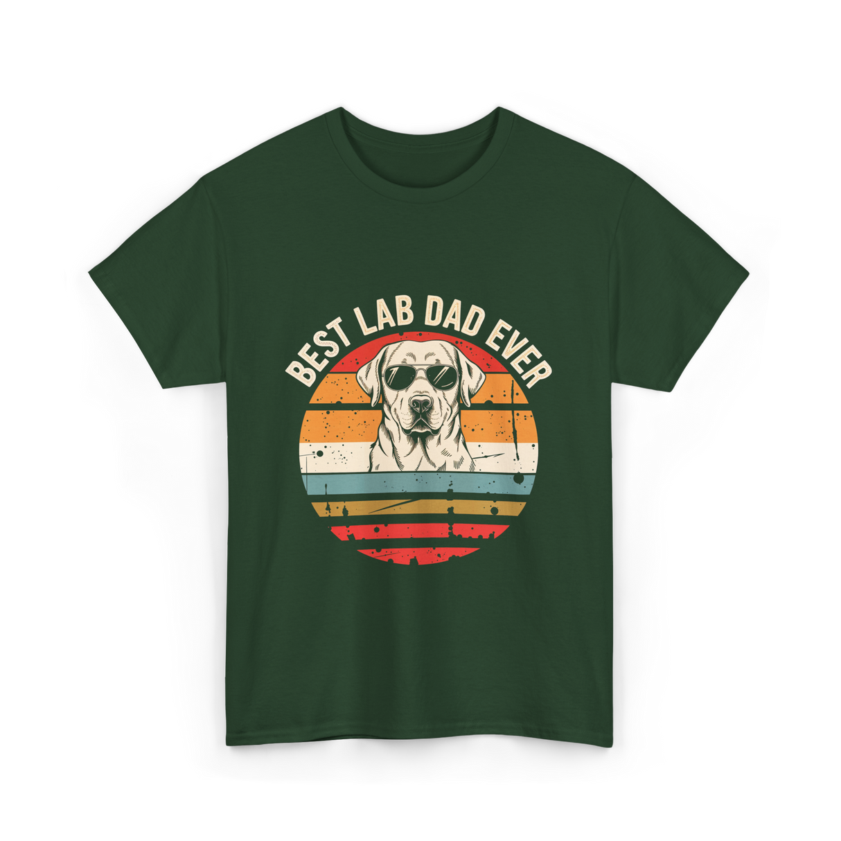 Best Lab Dad Ever Labrador Dad T-Shirt - Forest Green