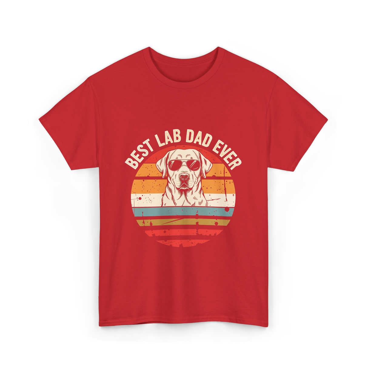 Best Lab Dad Ever Labrador Dad T-Shirt - Red