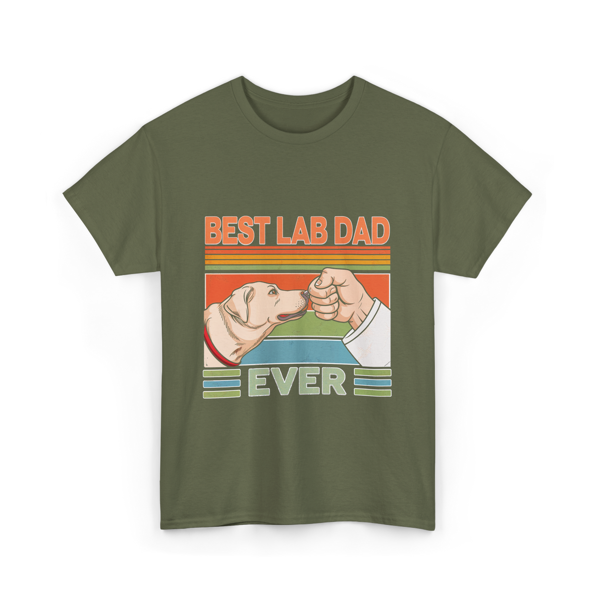 Best Lab Dad Ever Labrador T-Shirt - Military Green