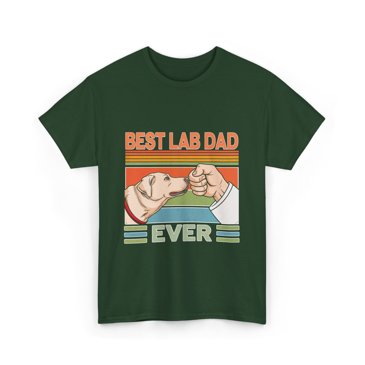 Best Lab Dad Ever Labrador T-Shirt - Forest Green