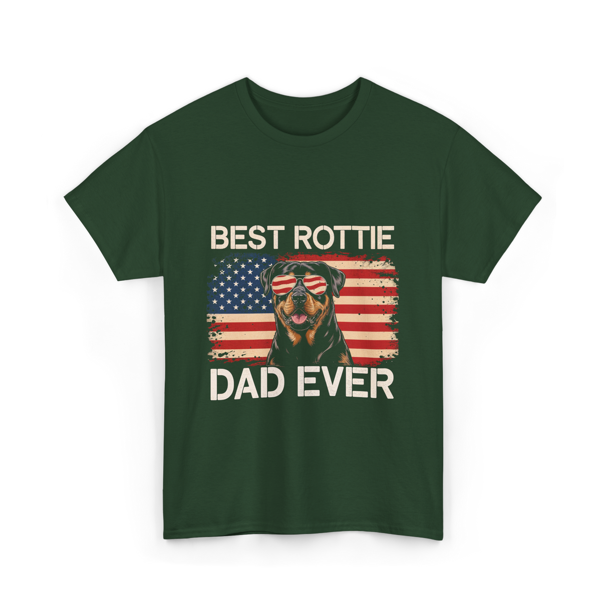 Best Rottie Dad Ever Rottweiler T-Shirt - Forest Green