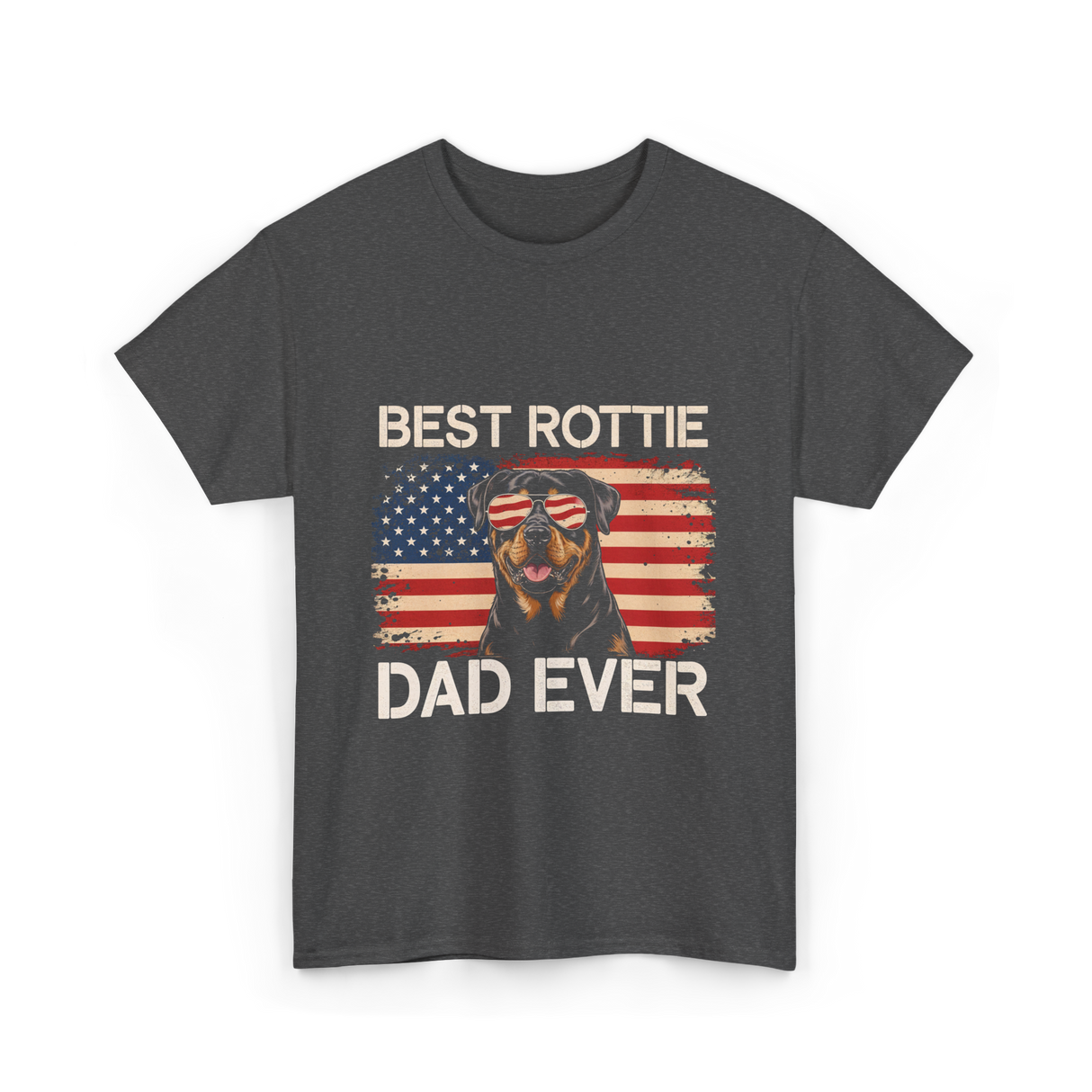 Best Rottie Dad Ever Rottweiler T-Shirt - Dark Heather