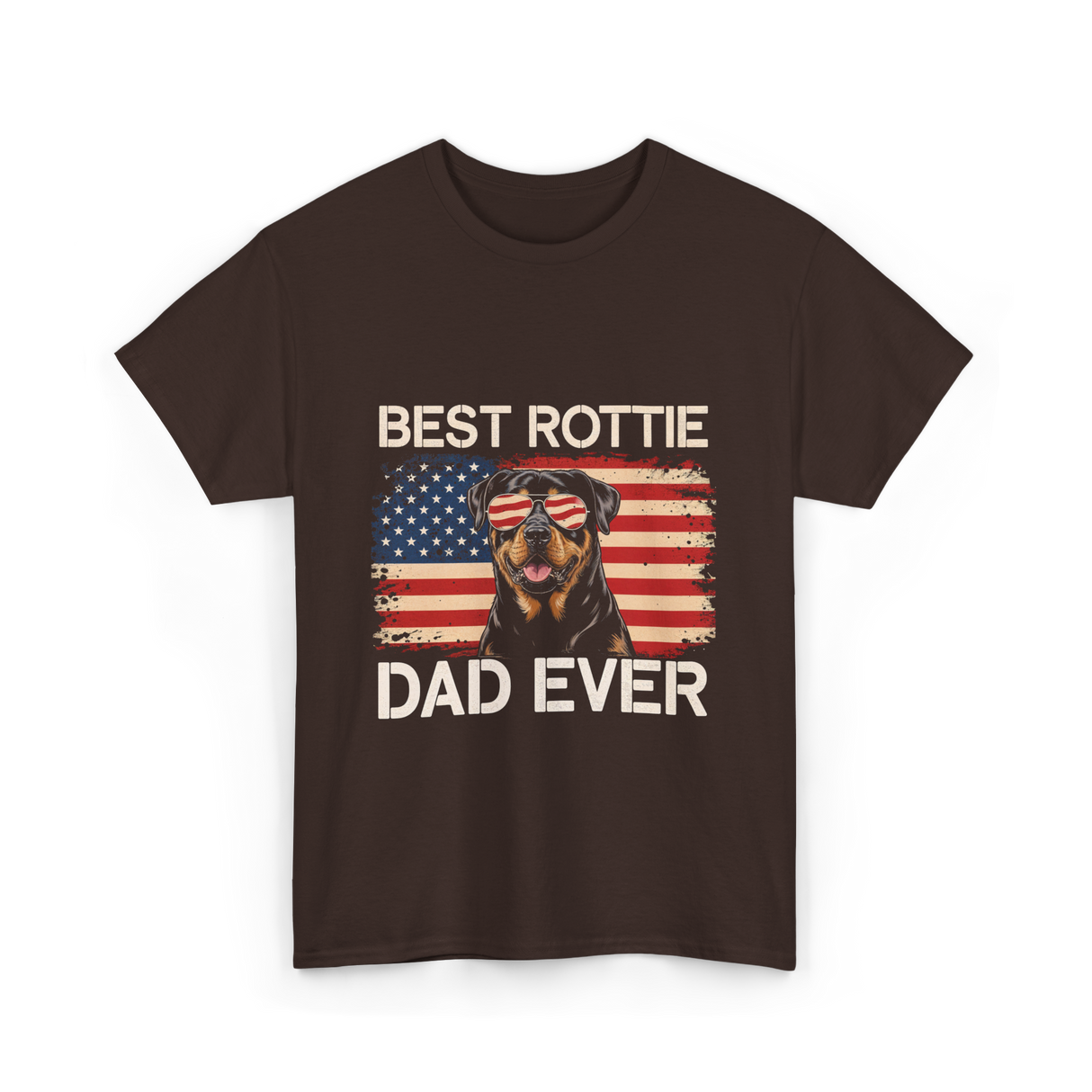 Best Rottie Dad Ever Rottweiler T-Shirt - Dark Chocolate