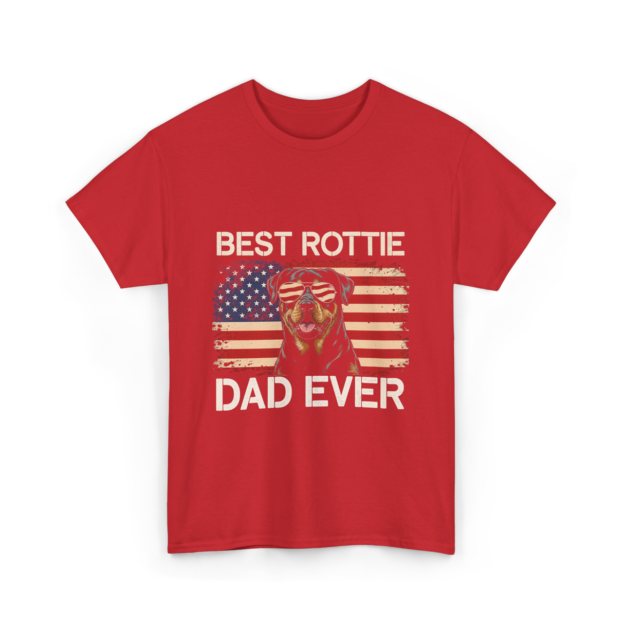 Best Rottie Dad Ever Rottweiler T-Shirt - Red