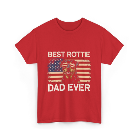 Best Rottie Dad Ever Rottweiler T-Shirt - Red