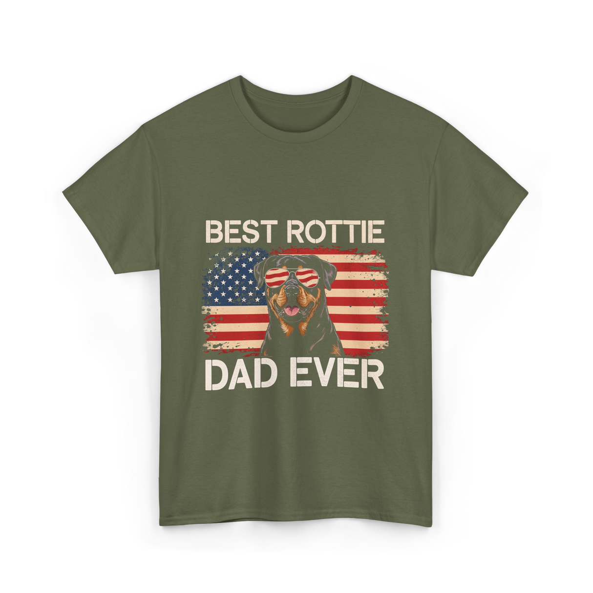 Best Rottie Dad Ever Rottweiler T-Shirt - Military Green