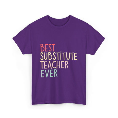 Best Substitute Teacher Teacher T-Shirt - Purple