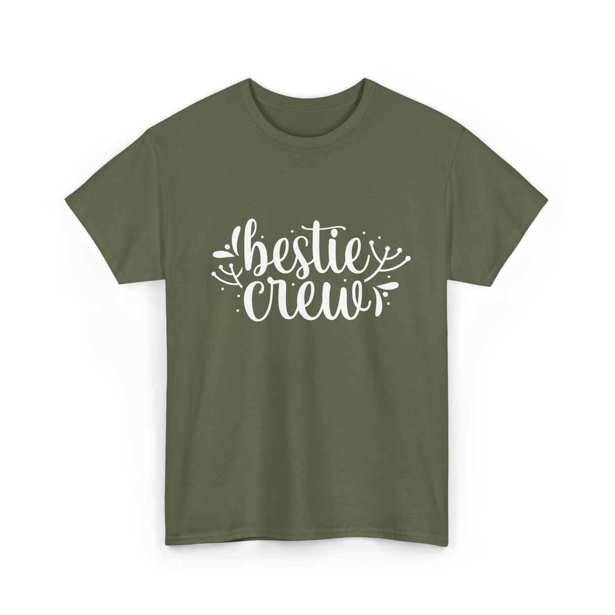 Bestie Crew Friends Friendship T-Shirt - Military Green