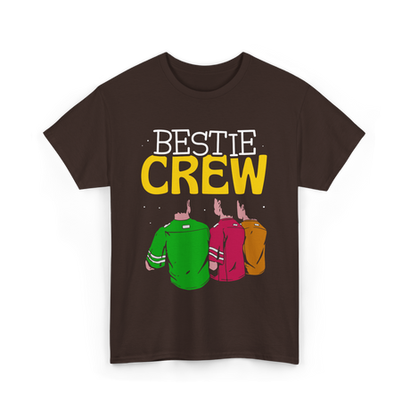 Bestie Crew Friendship Friends Team T-Shirt - Dark Chocolate