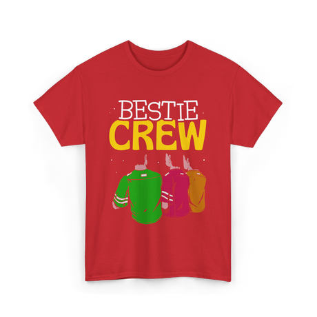 Bestie Crew Friendship Friends Team T-Shirt - Red