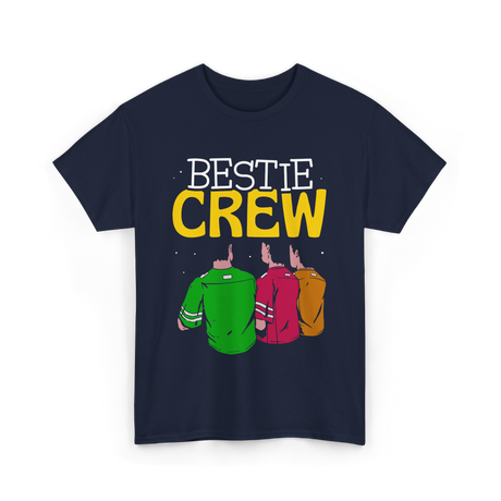 Bestie Crew Friendship Friends Team T-Shirt - Navy