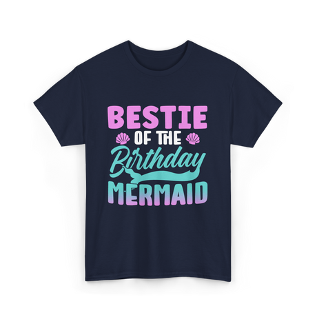 Bestie Mermaid Birthday Party T-Shirt - Navy