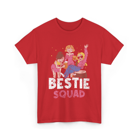 Bestie Squad Friendship Friends T-Shirt - Red