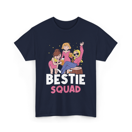 Bestie Squad Friendship Friends T-Shirt - Navy