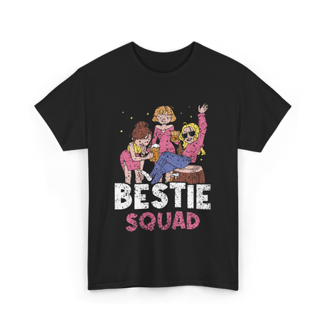 Bestie Squad Friendship Friends T-Shirt - Black