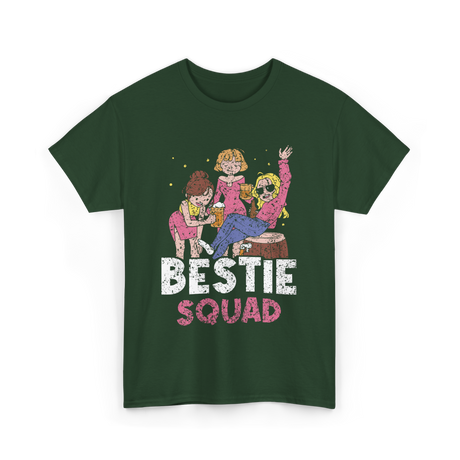 Bestie Squad Friendship Friends T-Shirt - Forest Green