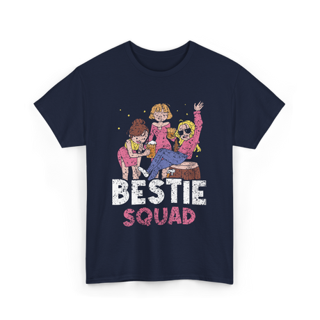 Bestie Squad Friendship Friends T-Shirt - Navy