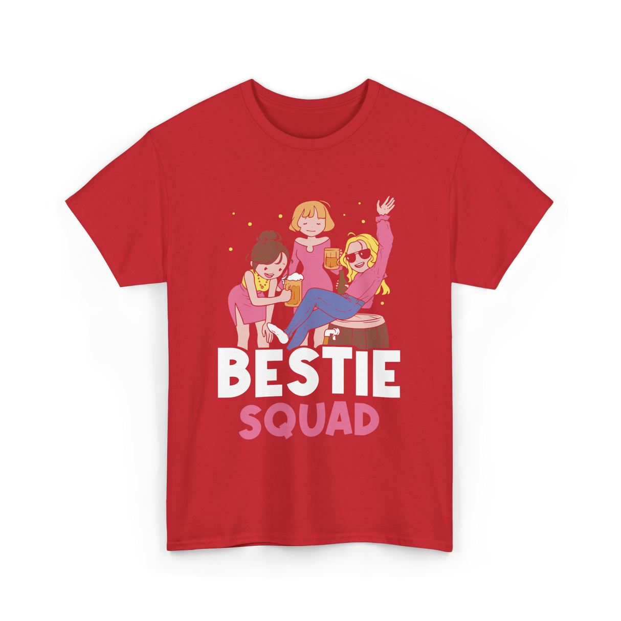 Bestie Squad Friendship Friends T-Shirt - Red