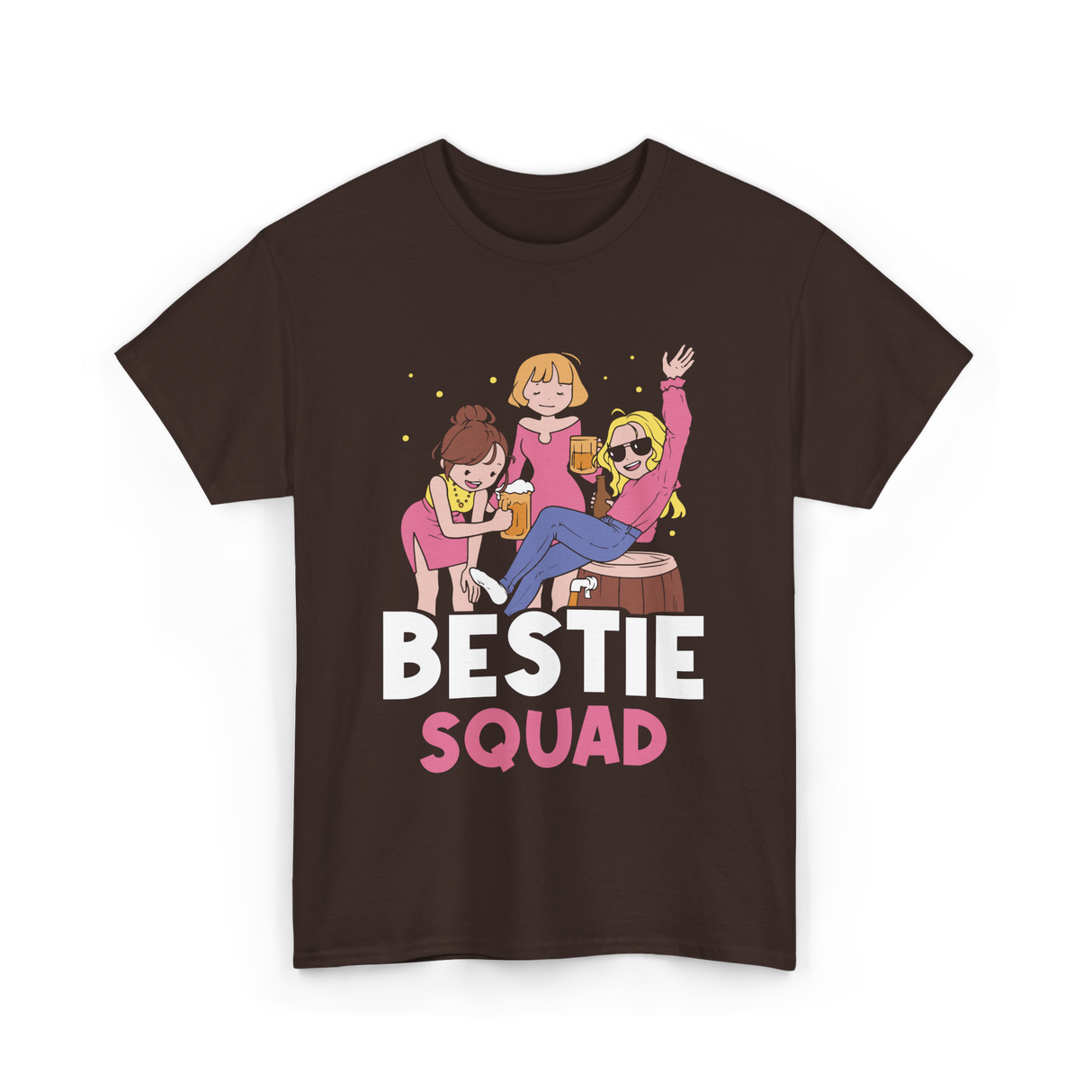 Bestie Squad Friendship Friends T-Shirt - Dark Chocolate