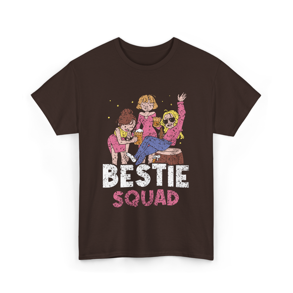 Bestie Squad Friendship Friends T-Shirt - Dark Chocolate