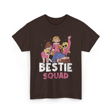 Bestie Squad Friendship Friends T-Shirt - Dark Chocolate