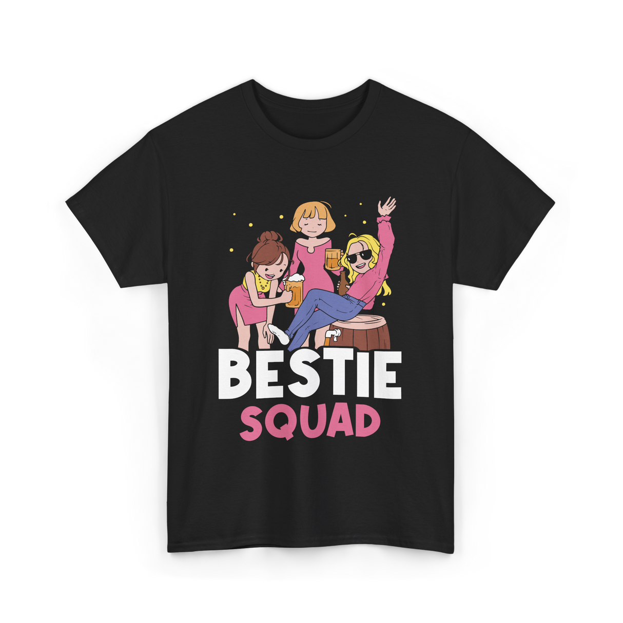 Bestie Squad Friendship Friends T-Shirt - Black