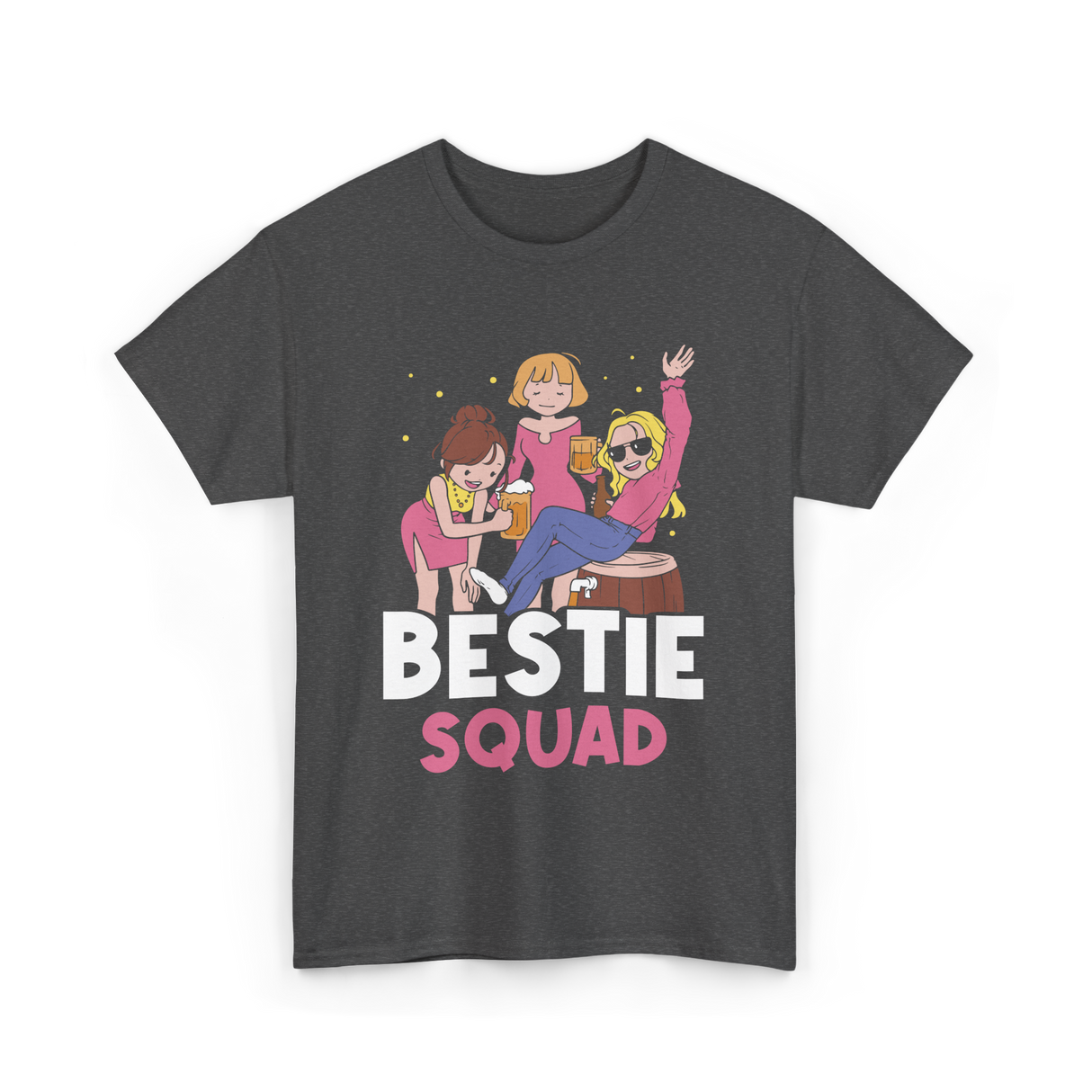 Bestie Squad Friendship Friends T-Shirt - Dark Heather