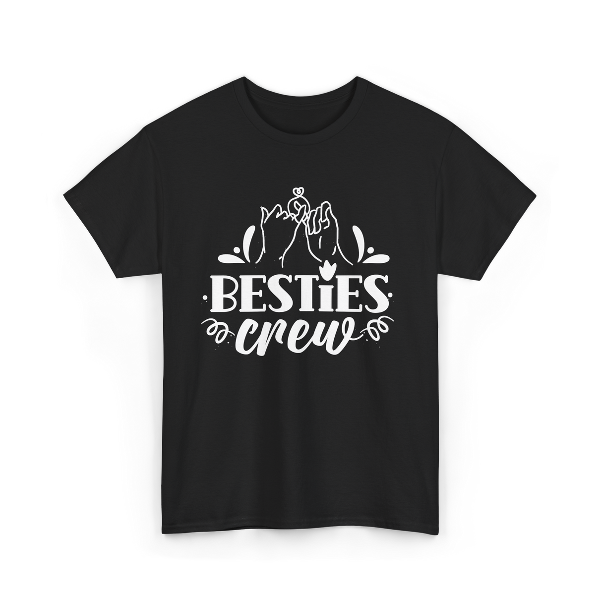 Besties Crew Friends Friendship T-Shirt - Black