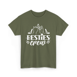 Besties Crew Friends Friendship T-Shirt - Military Green