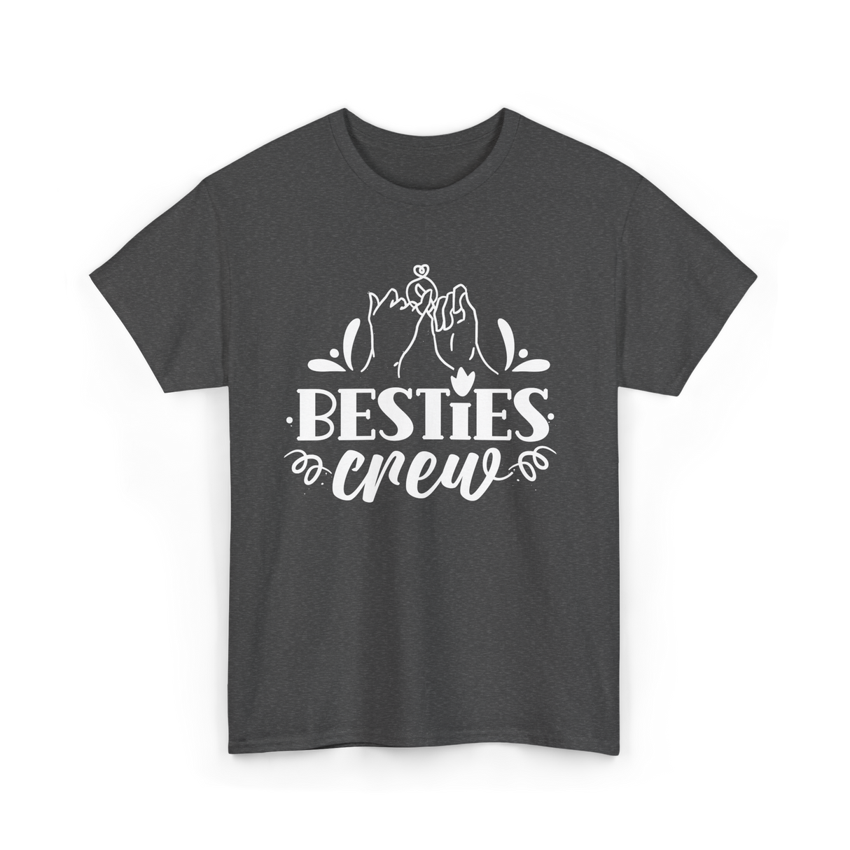 Besties Crew Friends Friendship T-Shirt - Dark Heather