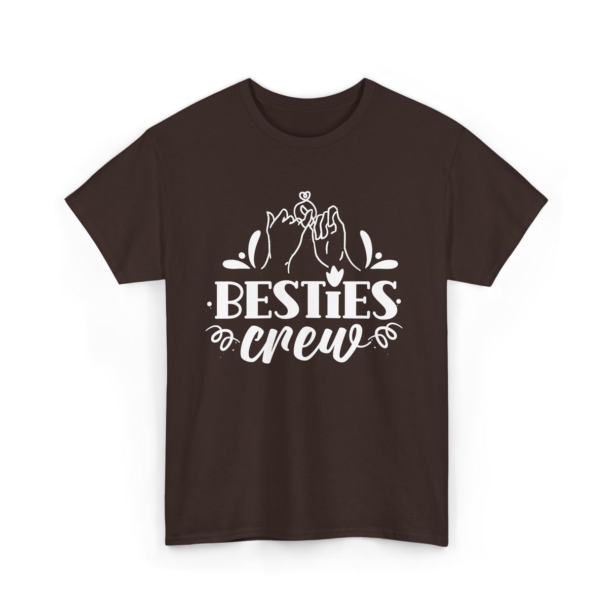 Besties Crew Friends Friendship T-Shirt - Dark Chocolate