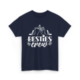 Besties Crew Friends Friendship T-Shirt - Navy