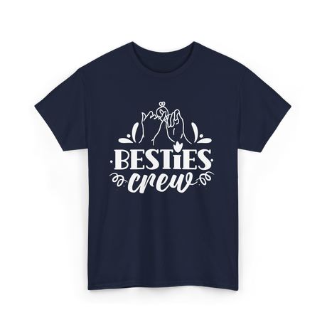 Besties Crew Friends Friendship T-Shirt - Navy