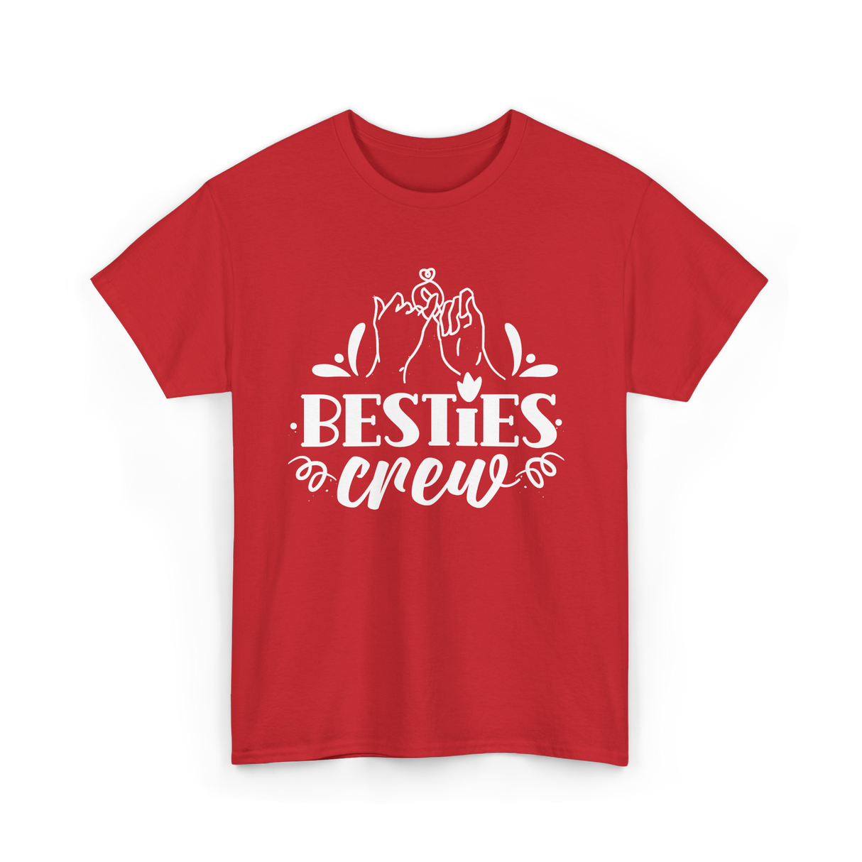 Besties Crew Friends Friendship T-Shirt - Red