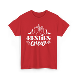 Besties Crew Friends Friendship T-Shirt - Red