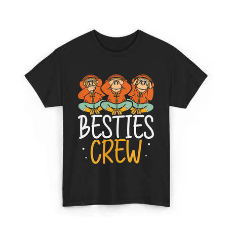 Besties Crew Monkeys Friends T-Shirt - Black